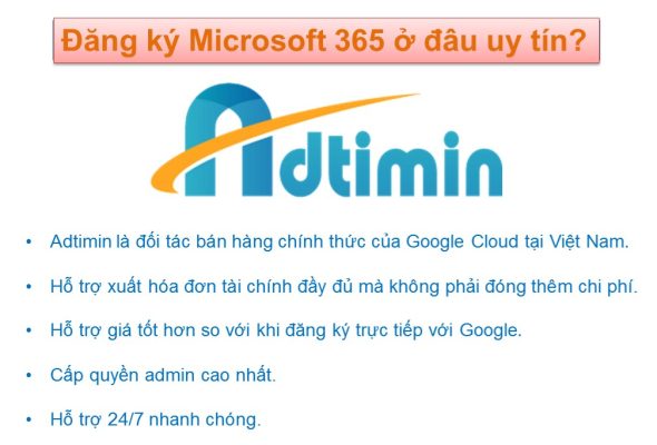 Adtimin đại lý của Google workspace tại Việt Nam