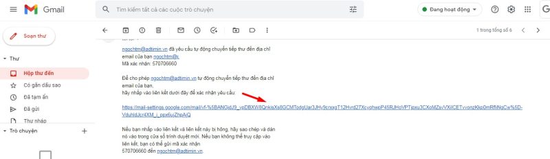 Hướng dẫn chuyển tiếp email
