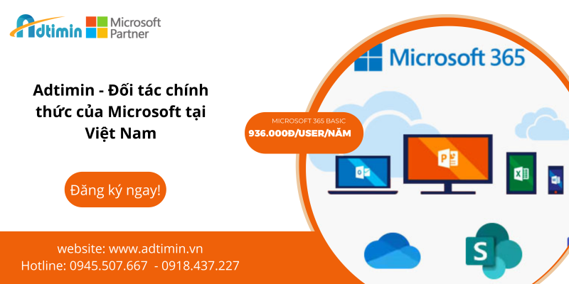 Đăng ký bản quyền Microsoft 365 Business tại Adtimin